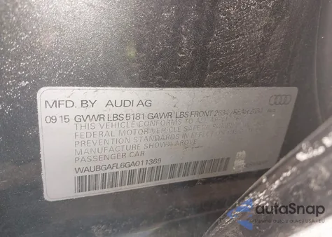 2016 Audi S4 3.0T Premium Plus from USA, damaged, VIN WAUBGAFL6GA011369